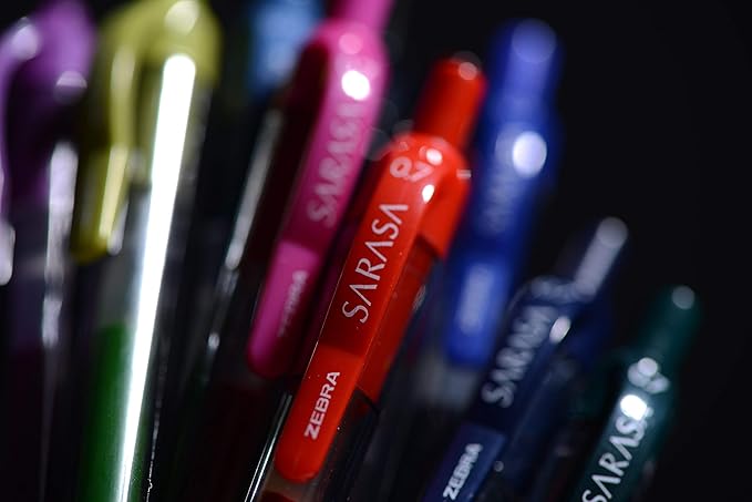 Zebra Pen Sarasa Dry X20 Retractable Gel Pen, Medium Point, 0.7mm, Red Ink, 12-Pack