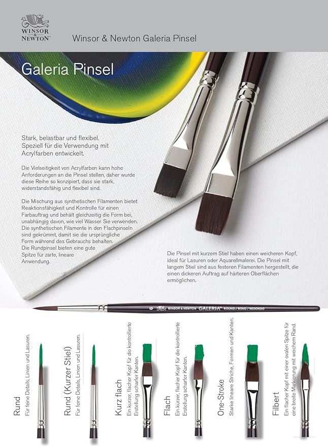 Winsor & Newton Galeria Round Long Handle Brush, Size 2