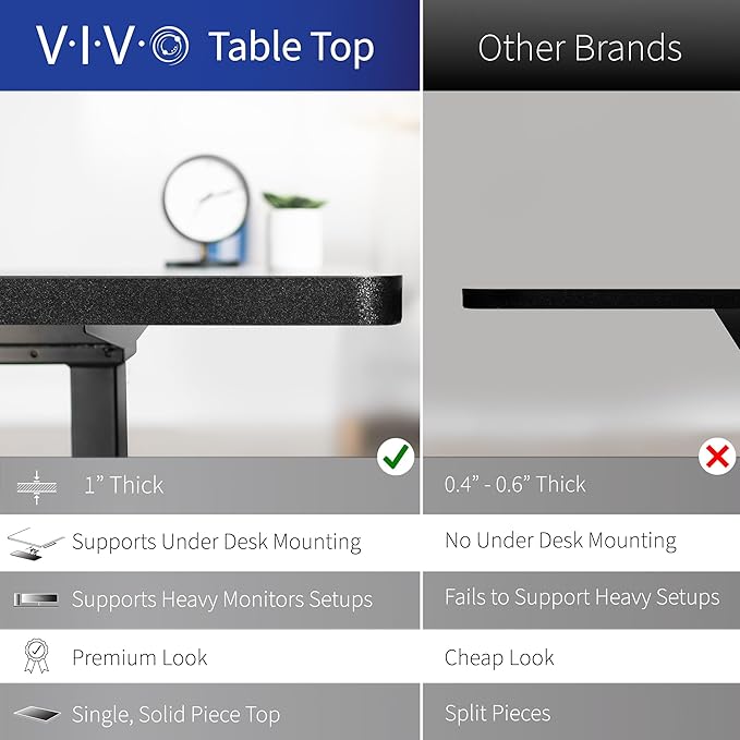 VIVO Reclaimed Wood Universal 48 x 30 inch Solid One-Piece Table Top for Standard and Sit to Stand Height Adjustable Home and Office Desk Frames, DESK-TOP48-30P