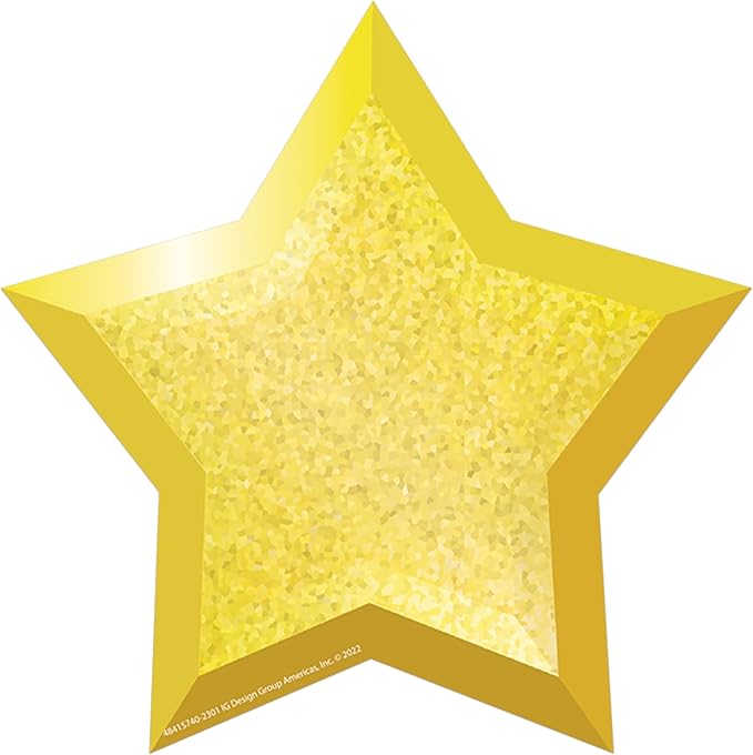 Eureka Gold Star Paper Cut-Out Classroom Decorations for Teachers, 36 Pieces