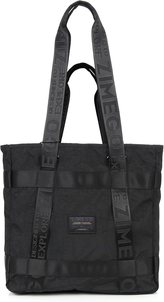 ZIMEGO Unisex Two-Tone Gym Tote Bag - Stylish Everyday Travel Tote with Double Top Handles