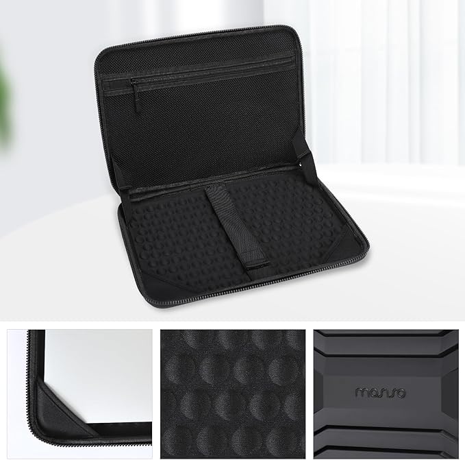 MOSISO 15-15.6 inch Laptop Sleeve with Handle, Waterproof Shockproof Protective Symmetrical Trapezoid EVA Computer Bag Carrying Case Compatible with MacBook Pro 16, HP, Dell Notebook, Black