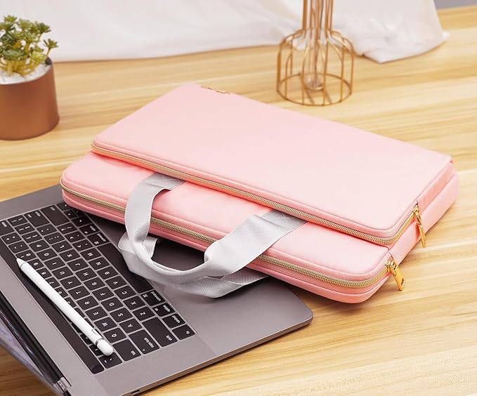 KIZUNA Laptop Sleeve Case 17 Inch Computer Carrying Handbag for LG Gram 17/Dell G7/17.3" HP ProBook 470/Lenovo Ideapad 700/Predator PH717-71-746/DELL, Pink