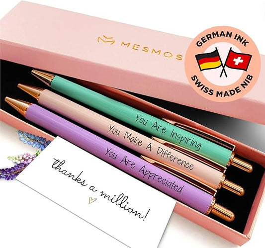 MESMOS 3pk Fancy Pen Set, Teacher Christmas Gifts for Women, Teachers Christmas Appreciation Gifts for Women, Teacher Pens, Thank You Teacher Gifts from Student, Difference Maker Gift, Nice Pen Set