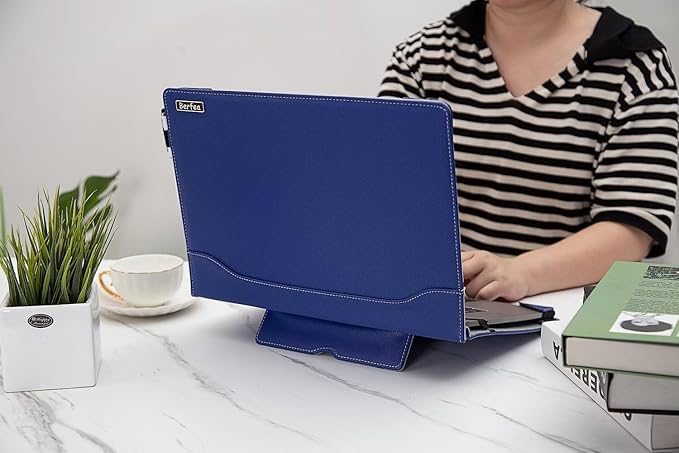 Laptop Case Cover Compatible with Dell Latitude 3550，Latitude 3540，Latitude 3530，Latitude 3520，Latitude 3510 15.6 inch Notebook Sleeve PU Leather Stand Hard Protective