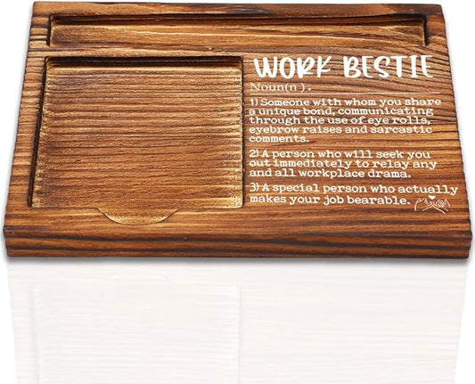 Work Bestie Gifts for Women Funny, New Job Gifts for Work Bestie, Retirement Birthday Leaving Party Gifts for Work Bestie Coworker Friends, Work Bestie Gifts Self-Stick Note Pad Holders-DW52