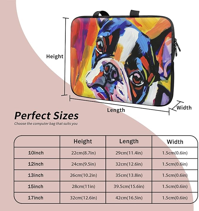 Universal Tablet Laptop Sleeve Case 10 inch, Watercolor Dog Slim Carrying Case Durable Handbag Travel Laptop Bag for 7 to 10-inch Laptops/Notebook/Kids Tablet/ipad/eBook Readers