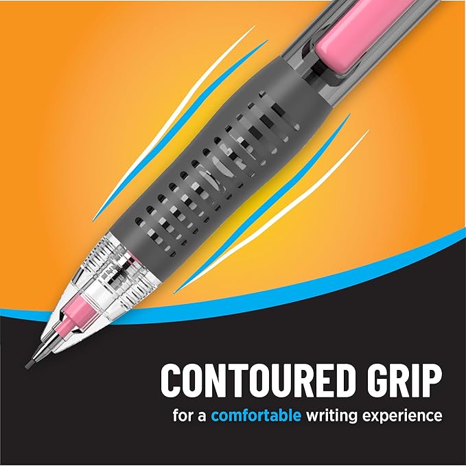 BIC Break Resistant Mechanical Pencils with Erasers, No. 2 Medium Point (0.7mm), 4-Count Pack Pencils for School or Office Supplies, Lead and Eraser Refills