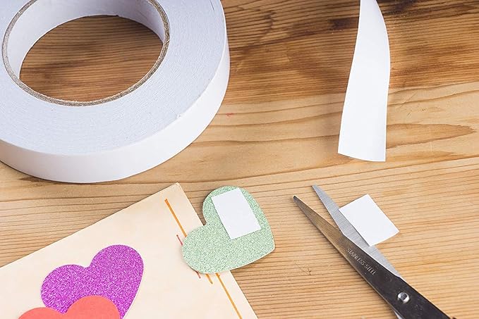 Ultra Thin Double Sided Adhesive Tape (1 Inch 55 Yards) Lasting, Acid Free & Heat Resistant, Double Sided Tape for Gifts, Photos, Scrapbooking, Documents, Wallpaper, Crafts, Card and Boxes