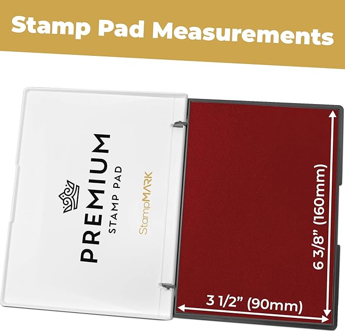 Premium Stamp Pad Large Size 3.5" x 6" - for Traditional Rubber Stamps - Felt Pad Crimson Red Color