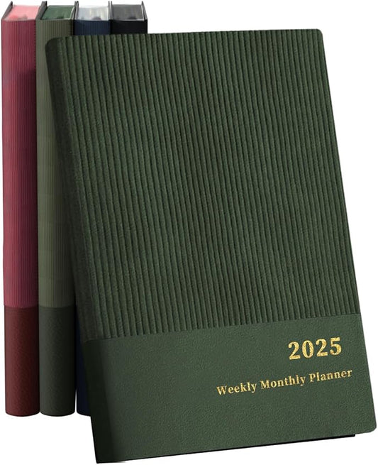 2025 Planner, Weekly Monthly Planner 2025, 8.25"×5.85", 12 Months, JAN.2025 to DEC.2025, School Planner with Soft Flexible Cover, Premium Thick Paper, for School Work Office, Green