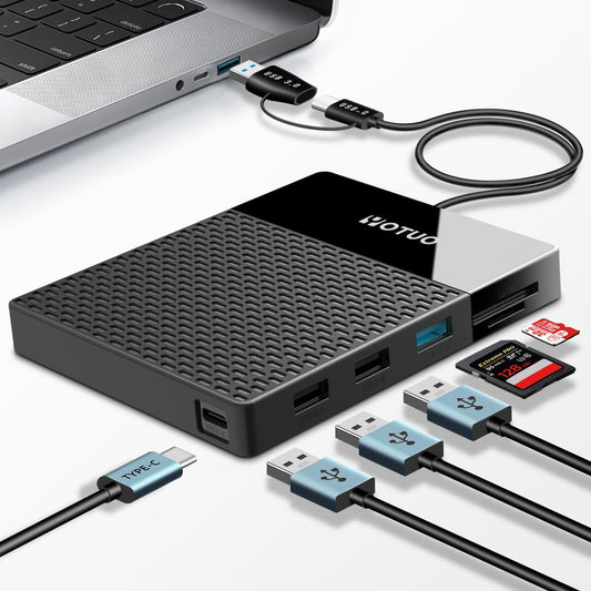Portable Docking Station External Hard Drive 750GB Storage, USB C Multiport Hub HDD 7-in-1, USB 3.0, SD/TF Card Reader, for Windows, Mac, Android, TV, Phone, Laptop, Desktop