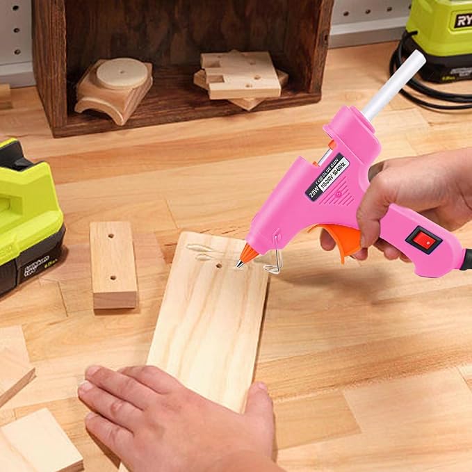 Mini Hot Glue Gun 10pcs Glue Stick Hot Glue Gun Set for Quick Fix Artist DIY Art Home 20w Pink