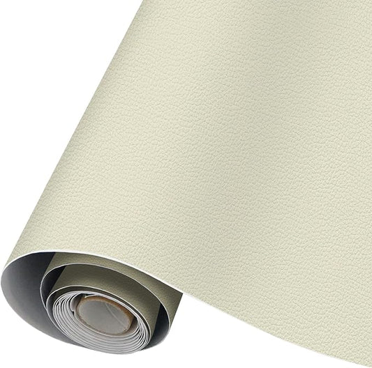 CHEIGHY Leather Repair Patch for Couches Self-Adhesive Leather Repair Tape kit for Furniture Sofa Vinyl Car Seats Couch Chairs Shoes Down Jackets (Beige, 3.9X79 inch)