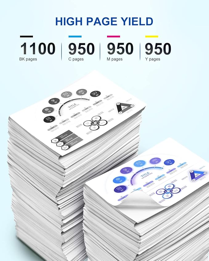 702XL Remanufactured Ink Cartridges Combo Pack Replacement for Epson 702 XL T702XL T702 High Yield to Work with Workforce Pro WF-3720 WF-3730 WF-3733 Printer (1 Black 1 Cyan 1 Magenta 1 Yellow,4 Pack)