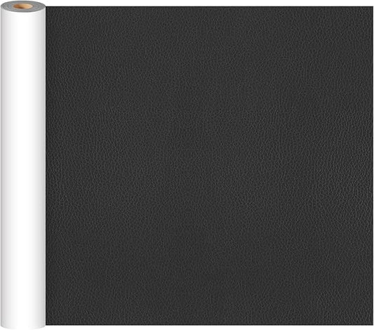 CHEIGHY Leather Repair Kit Self Adhesive Leather Repair Patch for Furniture 15.7X78.7 inch Vinyl Repair Kit for Couches Car Seats Sofa Office Chair Belt Jackets (Black)