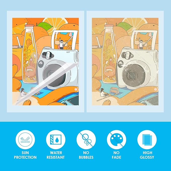 HTVRONT Self-Adhesive Laminating Sheets-20 Sheets 4 X 6 Inches Self Laminating Sheets, No Machine Needed Clear Laminating Sheets for Protecting and Preserving Documents, Photos, Menus,Stickers