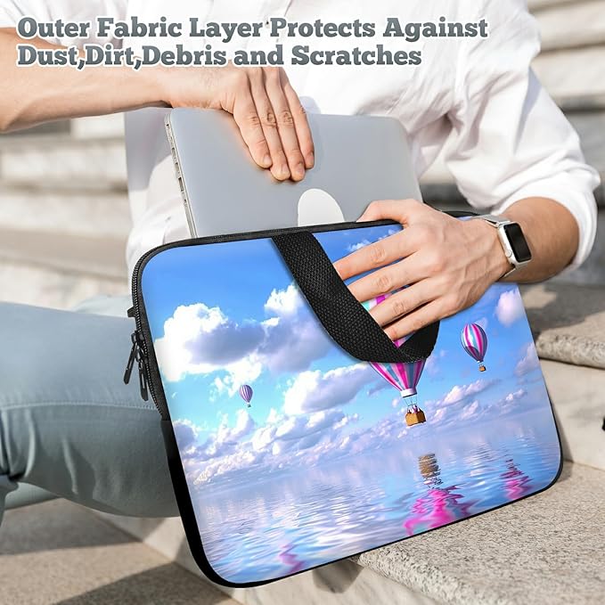 Laptop Sleeve Case Bag 13 inch, Hot Air Balloon Slim Carrying Case Durable Handbag Travel Laptop Bag for 13 inch MacBook Air M3/M2/Pro M2/ 13" iPad Pro/Air M4/M2 2024