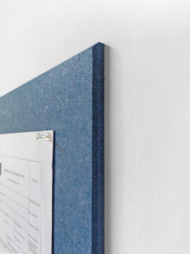 Large Cork Board Alternative - 47"x35" 12 Pack Felt Wall Tiles with Safe Removable Adhesive Tabs, Cork Boards for Walls Pin Board Tack Board Cork Board 48 x 36 for Home Office - Ocean Blue