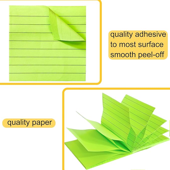 48 Pack 3840 Sheets Pop Up Sticky Notes Lined 3x3 inch Self-Stick Notes Pads Post Lined Sticky Note Pads Accordion Pop Up Notes Refill for Dispenser Home Office School, 80 Sheets/pad (Bright Color)