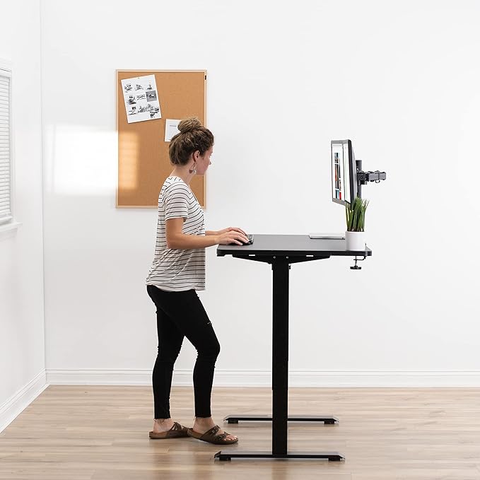 VIVO Universal 48 x 30 inch Solid One-Piece Table Top for Standard and Sit to Stand Height Adjustable Home and Office Desk Frames, Black, DESK-TOP48-30B