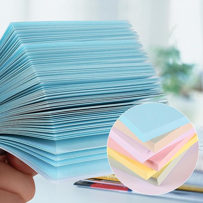 YEECOK Sticky Notes 3x3 in, 12 Pads, Morandi Colors Self-Stick Note Pads, Sticky Pads Aesthetic, Super Sticking Power, Colorful Sticky Notes Bulk