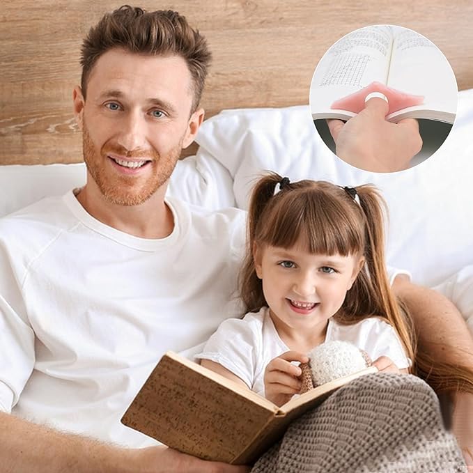 Thumb Page Holder for Reading 2Pack, Energy Pattern Thumb Bookmark, Book Opener Holder, Book Finger Page Holder, Book Accessories for Reading Lovers(Pink and Olive-Green）