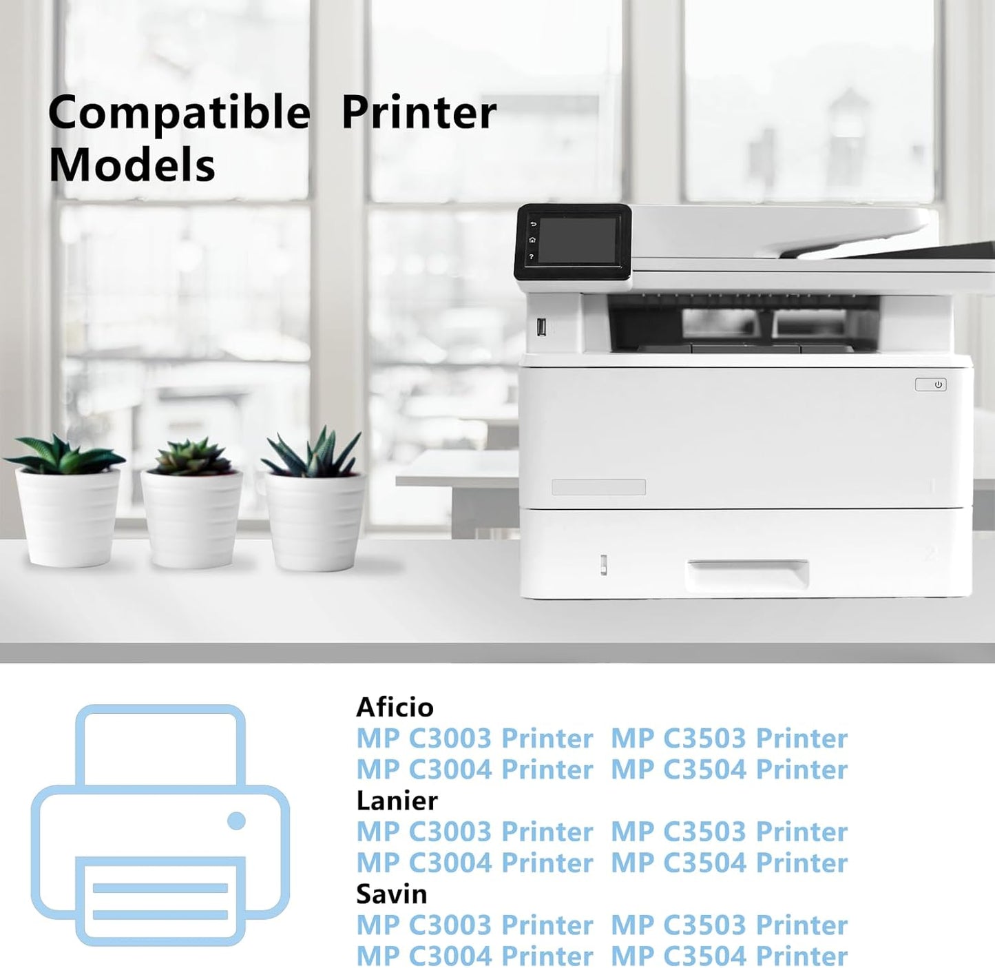 MP C3503 MP C3003 Toner Cartridge Compatible for Ricoh Lanier Savin MP C3003 C3004 C3503 C3504 C3003 C3004ex Series Printer 841813 841816 841815 841814 Black Cyan Magenta Yellow