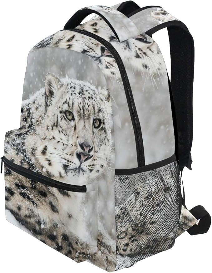senya Snow Leopard Backpack School Bag Travel Daypack Rucksack for Students