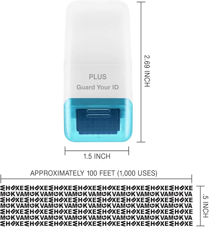 Guard Your ID Roller Identity Security Stamp Roller (White) IS-520CM