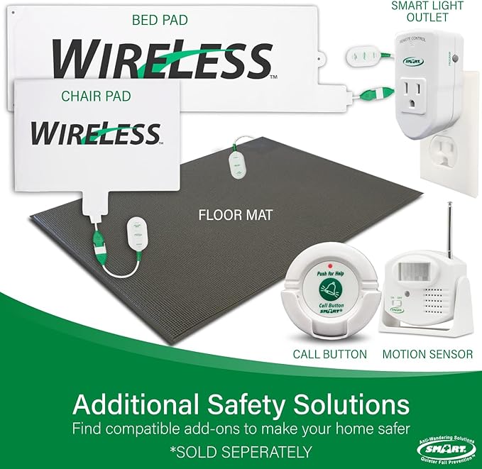 Smart Caregiver Floor Mat and Pager System - Includes Pager and 24in x 48in Floor Mat