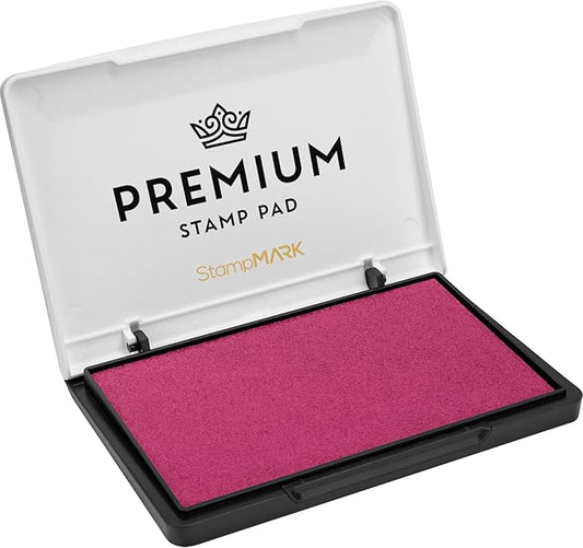 Premium Stamp Pad Medium Size 3" x 4" - for Traditional Rubber Stamps - Felt Pad Pink Color