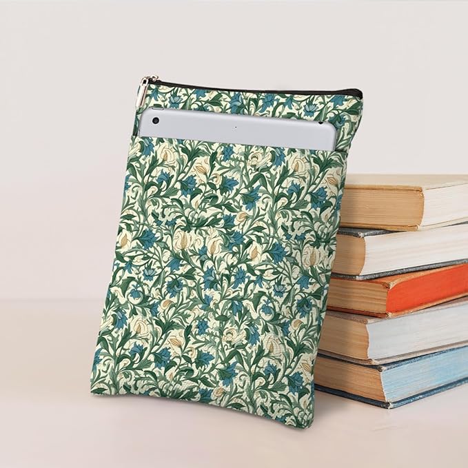 Botanical Book Sleeve, Classic Flower Book Covers for Paperbacks, Floral Book Pouch Book Protector, Book Lovers Gifts for Women Girls Her, Book Accessories Book Club Gifts Christmas Birthday Gifts