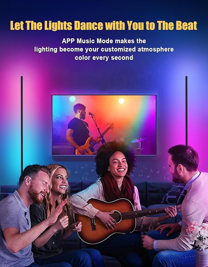 unionlux RGB Corner Floor Lamp- All Metal 24W 200% Brighter RGB Floor Lamp with APP/Remote, Music Sync and 20 Million DIY Colors RGB Corner Lamp for Living Room, Bed Room, Gaming Room