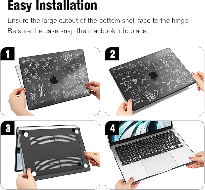 Fintie Case for MacBook Air 13.6 Inch A3113 A2681 (2022 2023 2024 Release) - Snap On Hard Shell Cover for MacBook Air 13.6" M2 M3 Chip with Liquid Retina Display and Touch ID (Formula)
