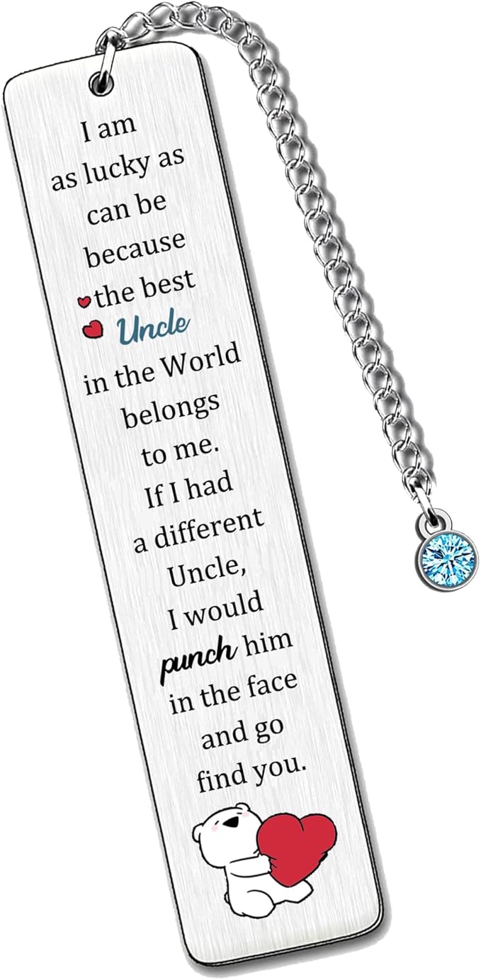 Uncle Bookmarks Fathers Day Appreciate Gift Bookmarker Birthday Present Best Uncle in The World Retirement Family Love Quotes Keepsakes Christmas Thanksgiving Men Book Accessory from Niece Nephew