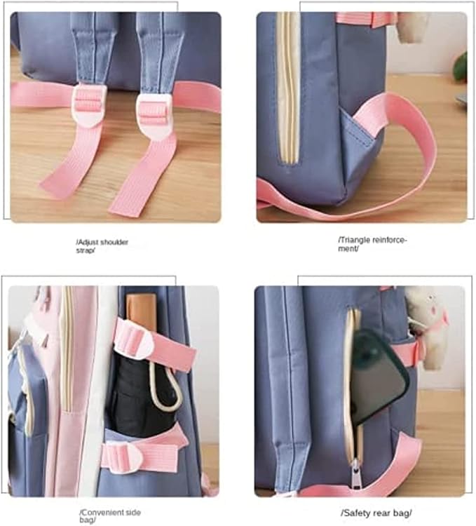 Kawaii Backpack 5Pcs Set Lightweight aesthetic backpack,Teens laptop computer cute backpacks for girls (aesthetic backpack,one size)