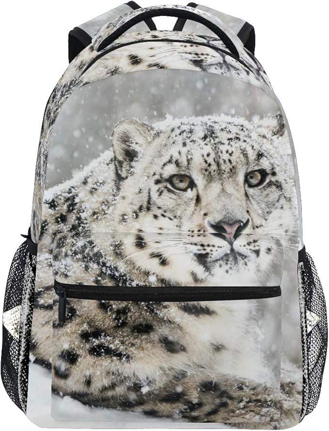 senya Snow Leopard Backpack School Bag Travel Daypack Rucksack for Students
