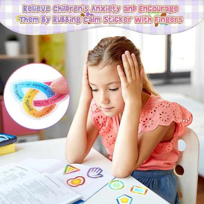 50 Pcs Anxiety Sensory Stickers Calm Stickers Reusable Sensory Strips Adhesive Textured Strips Toys Stress Anxiety Relief Items for Adult Teen Classroom Desk Office Fidget Supplies (Mindfulness)