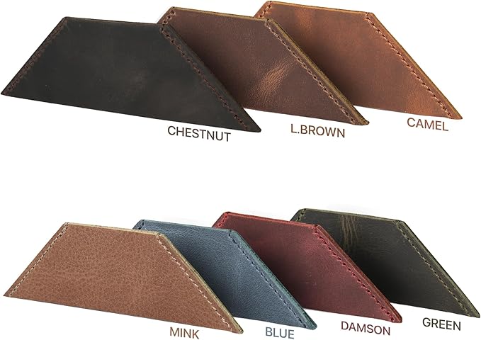 Londo Genuine Leather Handmade Bookmark (Set of 2) (Triangle, Green)