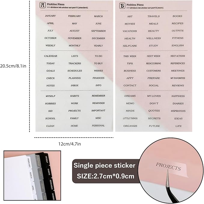 DY.2ten White Dividers for 6 Ring Binder, 7-Tab Sturdy Plastic Dividers, A5 Index Divider, 6 Hole Binder Dividers, Insertable Notebook Planner Tab Dividers for Binders