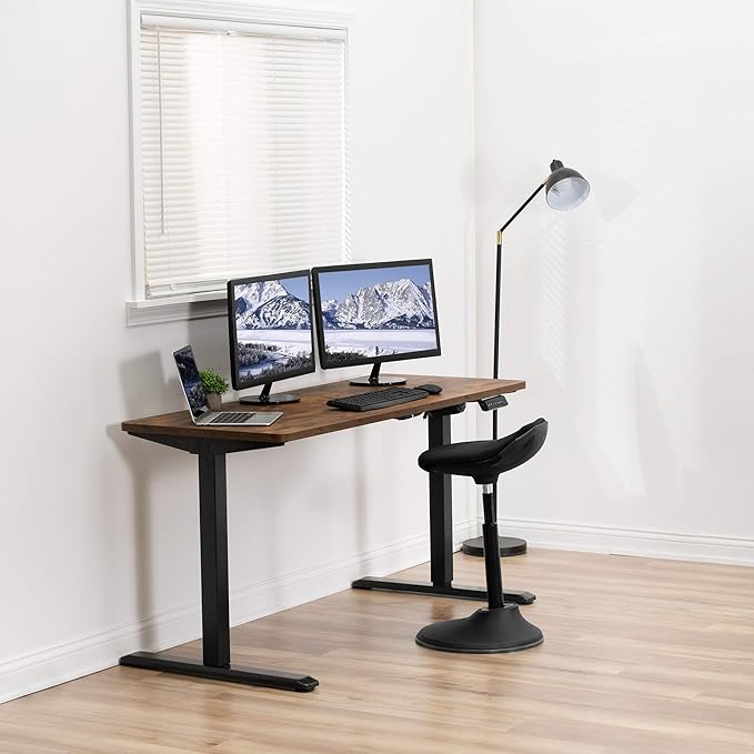 VIVO Rustic Vintage Brown 60 x 24 inch Universal Solid One-Piece Table Top for Standard and Sit to Stand Height Adjustable Home and Office Desk Frames, DESK-TOP60N