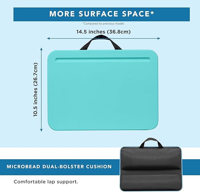 LAPGEAR Compact Lap Desk - Aqua Sky - Fits up to 15 Inch Laptops - Pack of 12 - Style No. 43009