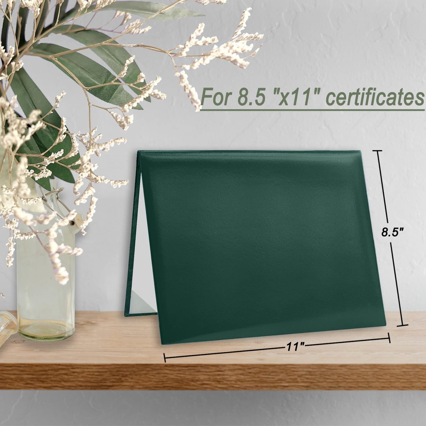 Certificate Holders 8.5"x11" Graduation Diploma Cover Document Leather Folders,Forest Green-5 Pack