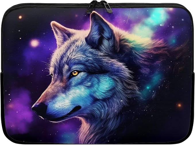 Wolf Printed Laptop Briefcase for Women Men, Waterproof Laptop Case Bag Laptop Case for 13 Inch, Lightweight Computer Carrying Cover with Zipper for Office Business Traveling