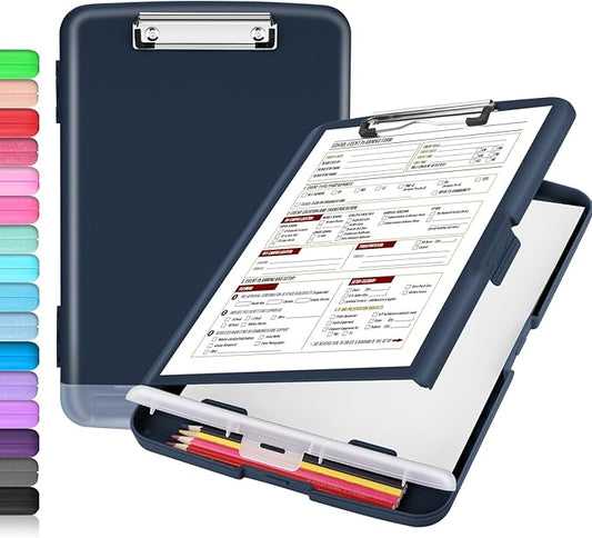 Sooez Clipboard with Storage, High Capacity Nursing Clipboard with Pen Holder, Heavy Duty Plastic Clipboard, Teacher Must Haves School Office Supplies
