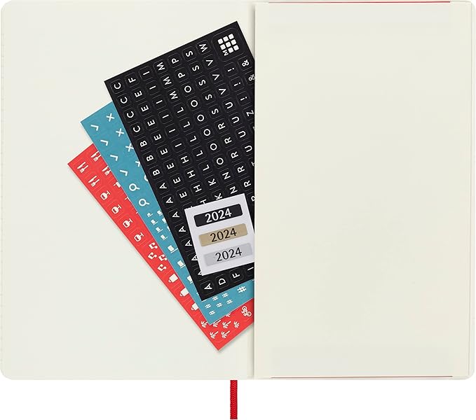 Moleskine 2023-2024 Weekly Planner, 18M, Large, Scarlet Red, Soft Cover (5 x 8.25)