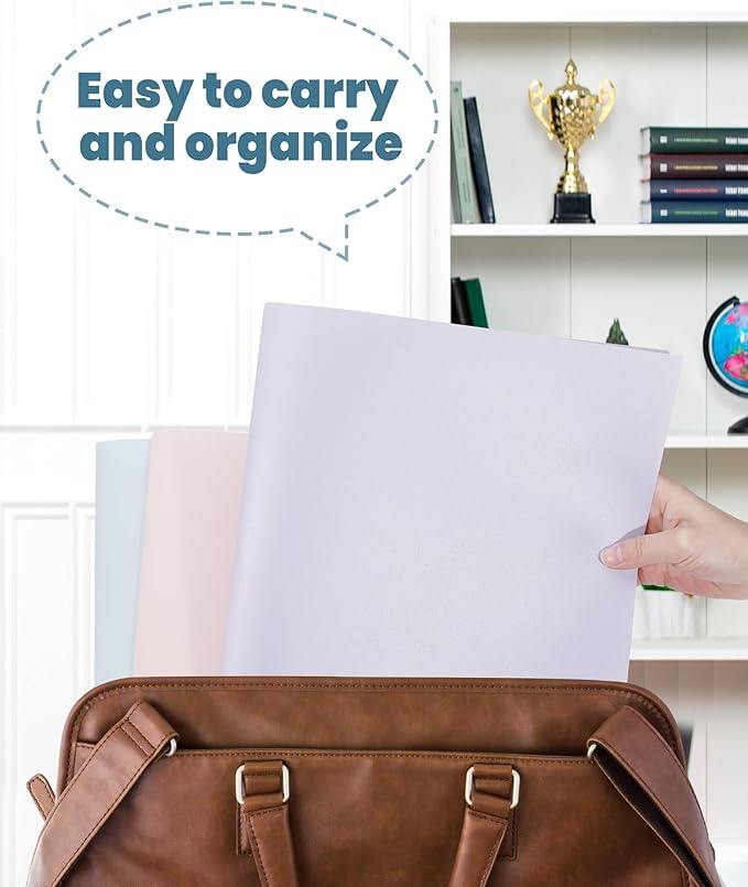 SUNEE 2 Pocket Folders (24 Pack, Pastel Colors) Heavy-Duty Plastic Folders with Pockets, Fit 8.5x11 Letter Size Paper, 2-Pocket File Folders for Kids, Home, School, Office
