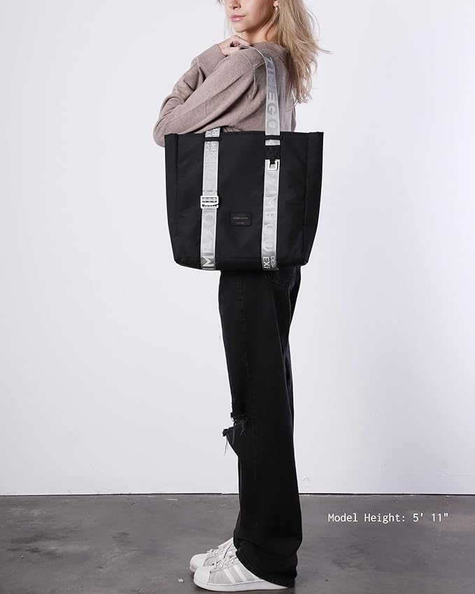 ZIMEGO Unisex Two-Tone Gym Tote Bag - Stylish Everyday Travel Tote with Double Top Handles