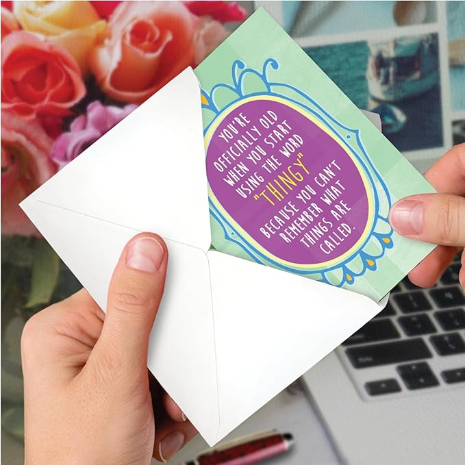 NobleWorks Funny Birthday Greeting Card with 5 x 7 Inch Envelope (1 Card) Bday Thingy C8641BDG